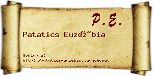 Patatics Euzébia névjegykártya